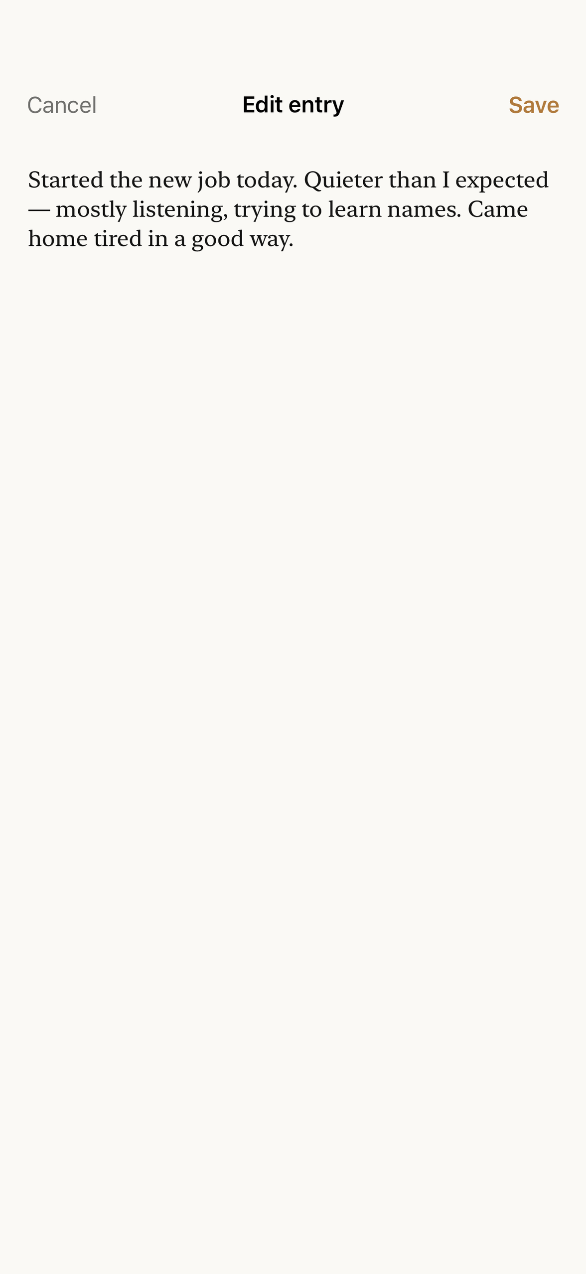 Folded: a plain warm page to write whatever you want